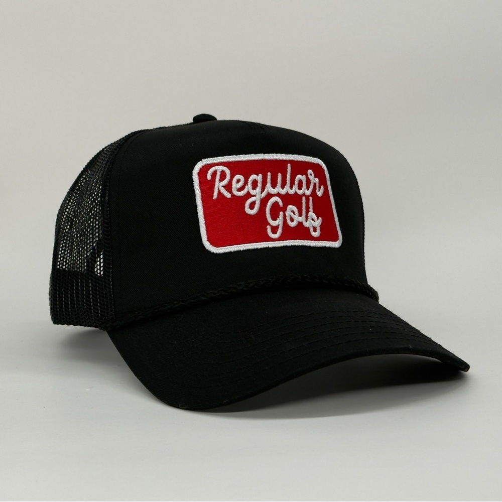 Regular Golf Black Trucker Hat – Embroidered - Happy Gilmore